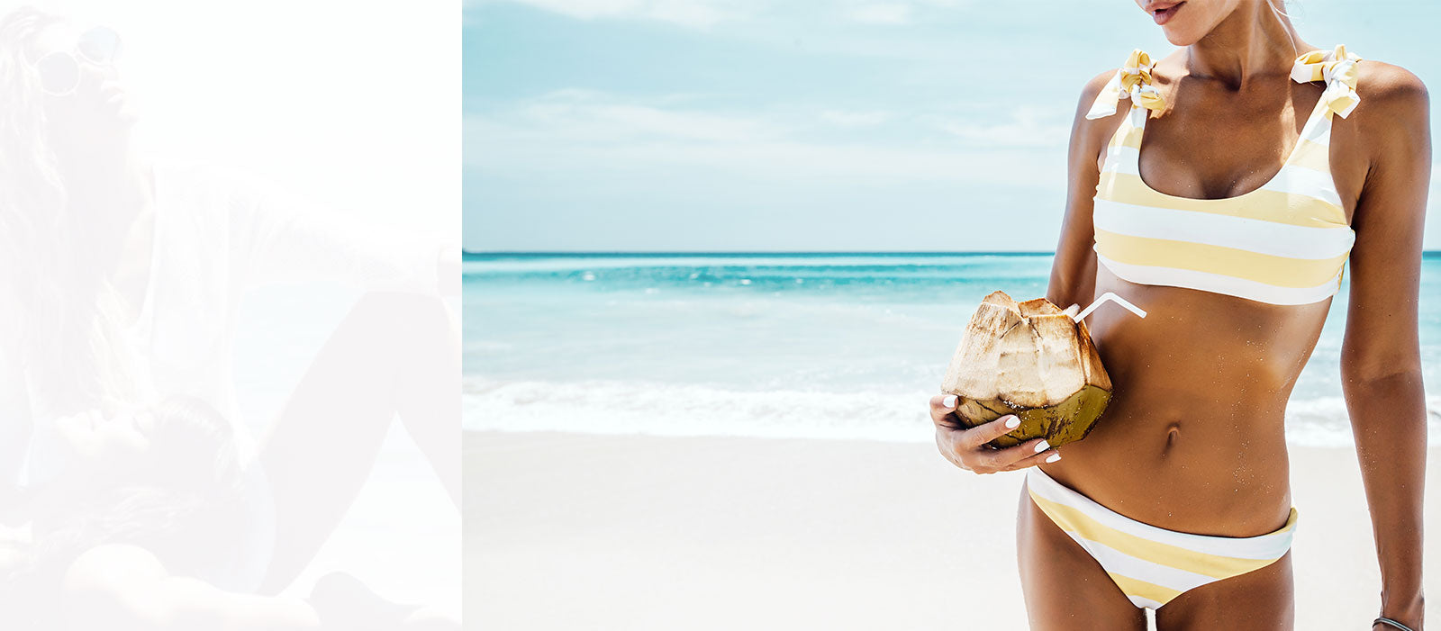 Girl walking along beach
